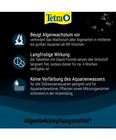 Tetra Algostop Depot - 12 Stable Tablets for Long-Term Algae Prevention in Aquariums 40L+ - Buy Online on SooperMarket.com