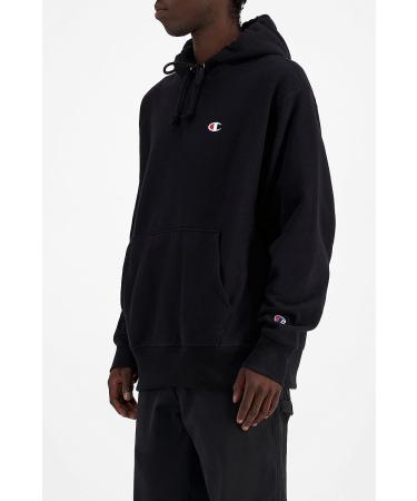 Champion Men's Reverse Weave Pullover Hoodie - C Logo Black | Best Hoodie for Men - Buy Online on SooperMarket.com