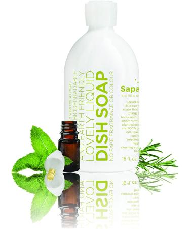Sapadilla Dish Soap Rosemary Peppermint - 16 Fl Oz | Eco-Friendly Vegan & Biodegradable - Buy Online on SooperMarket.com