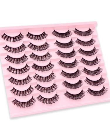 Russian Lashes False Eyelashes Russian Strip Lashes Natural D Curly Reusable Fake Eyelashes Perfect For Parties Weddings Birthday Gifts 14 Pairs 14 pairs of Russian eyelashes