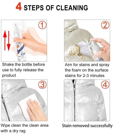 Dry Foam Cleaner 100ml Leave-in Laundry Foam Cleaners All Purpose at Home Clothes Spot Dry Cleaner Fast and Efficient Decontamination 1pcs - Buy Online on SooperMarket.com