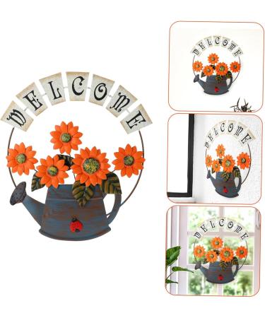 ABOOFAN Pendant Office Decor Welcome Wall Hanging Sign Wall Hanging Decor Front Door 3d Ornament 42X36CM Orange - Buy Online on SooperMarket.com