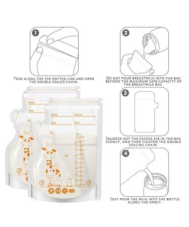 Breast Milk Storage Bags 250ml - 40 Pack | Freezer Safe Baby Milk Bags | Ideal for Bottle Warmer - Buy Online on SooperMarket.com