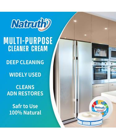 NATRUTH Kitchen Paste with Sponge Stainless Steel Cleaning Paste Rapidly Degreasing Household Miracle Cleaner for Kitchen Counter Oven Surfaces Cooker Tops Multi Surface Cleaner (300g) - Buy Online on SooperMarket.com