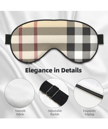 SSIMOO Gray Plaid Sleep Eye Mask for Women | Breathable Travel Eye Patch | Perfect Relaxation Accessory - Buy Online on SooperMarket.com