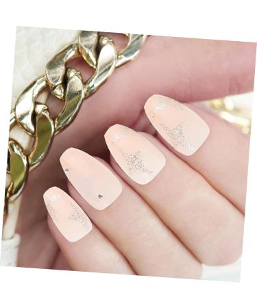 Gogogmee 1 Set Nail Patch Fake Nails with Glue French Decor Nails Decoration Nail Embellishments False Nails with Glue Nail Decals Nail Salon Supplies Sticker Plastic Full Coverage X4 Pink - Buy Online on SooperMarket.com