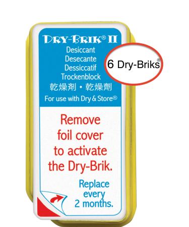 Dry & Store Dry-Brik II Desiccant Blocks - 6 Blocks (2 Packs of 3 Blocks)| Replacement Moisture Absorbing Block for The Global II and Zephyr (Limited Edition)