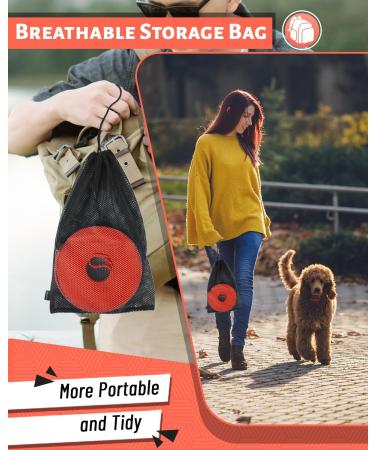 Looxmeer Rubberized Tow Lines for Dogs - 3m/5m/7m/10m/15m/20m/30m Leash | Durable Neon Orange Leash for Small & Medium-Sized Dogs - Buy Online on SooperMarket.com