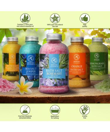 Buy Rosemary Salt 600g - Natural Sea Salt with Essential Rosemary Oil for Bathing Relaxation and Aromatherapy - International Shipping Available - Buy Online on SooperMarket.com