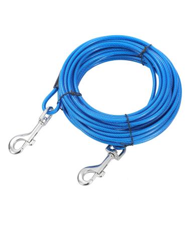 TOPWAY Dog Tie Out Cable 9m/30ft Galvanized Steel Dog Leads with Swivel Hooks Dog Tether Chain for Outdoor Yard and Camping Puppy Pets and Dogs Blue