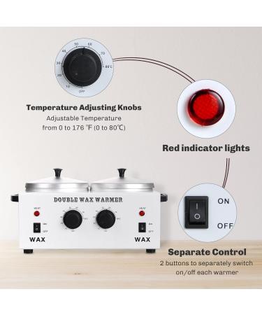 AW Dual Pot Wax Warmer - Professional Electric Heater for Paraffin Wax - Adjustable Temperature - SPA Home Equipment - 2 Count (Pack of 1) - Buy Online on SooperMarket.com
