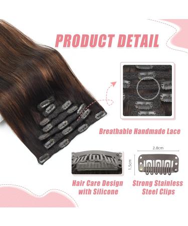 Vlasy 16 Inch Clip in Human Hair Extensions T2/6+2# - Seamless Straight Thick Weft for Women - 80g - Buy Online on SooperMarket.com