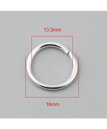 200 Pieces 16mm Jump Rings - Shiny Silver Tone - 15 Gauge - 1.5mm Thickness - HDSupplies - Buy Online on SooperMarket.com