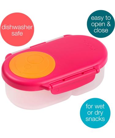 b.box Strawberry Shake Reusable Food Storage Container with 2 Sealed Compartments and Clip - Perfect Snack Box for Kids - Buy Online on SooperMarket.com