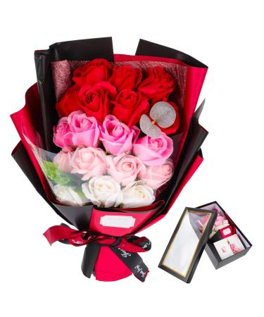 Artibetter Immortal Bouquet Forever Flower Real Rose Petals Eternal Rose Flower Bouquet Preserved Flowers Flores Soap Rose Bouquet Scented Soap Bouquet Fake Rose Artificial Roses Soap Flower