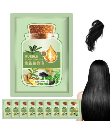 10Pcs Natural Plant Hair Dye Long-lasting Refreshing 30ml Bubble Hair Dye Natural Hair Dye Bubble Plant Hair Dye Mild Hair Caring Fast Coloring Bubble Plant Hair Dye Natural Black