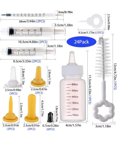 Puppy Syringe Feeder Puppy Nursing Bottle Pet Syringe Feeding Kit Original Nipple with Syringe Feeding Nursing Bottle for Small Pet Puppy Kitten(24 Pack) - Buy Online on SooperMarket.com