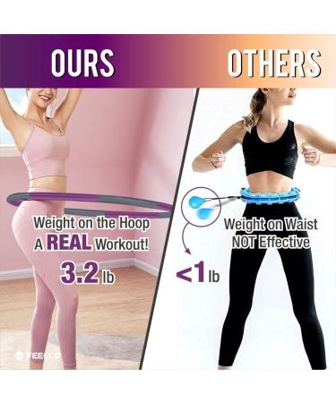 FEECCO 3.2 LB Weighted Hula Exercise Hoop for Weight Loss - 8 Detachable Sections - Buy Online on SooperMarket.com
