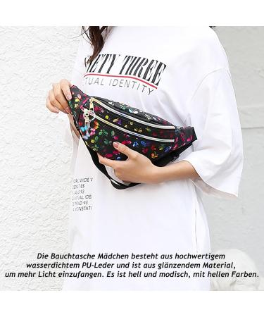 Buy Butterfly Print Black Belt Pocket for Girls | Waterproof Fashion Bunkbag with Keychain - Buy Online on SooperMarket.com