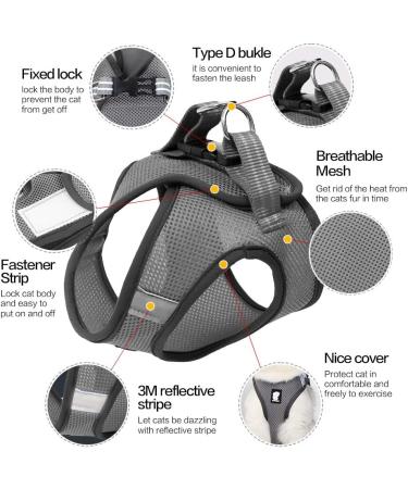 Ultra-Light Cat Dishes & Adjustable Soft Network Vest Jacket for Kittens & Puppies - 1 Pack New Gray - Buy Online on SooperMarket.com