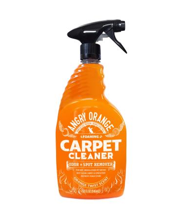 ANGRY ORANGE Carpet & Upholstery Cleaner 24oz of Foaming Solution Effective on a Variety of Stains Leaving Behind a Pleasant Citrusy Scent