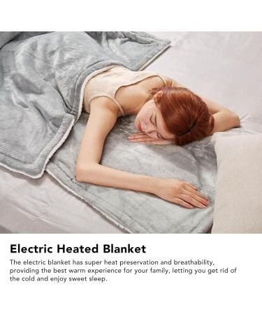 Plplaaoo Electric Heated Blanket - Safe Thermal Flannel Blanket with 6 Heating Levels for Home & Office - Ideal for Bedrooms & Living Rooms (EU220V) - Buy Online on SooperMarket.com