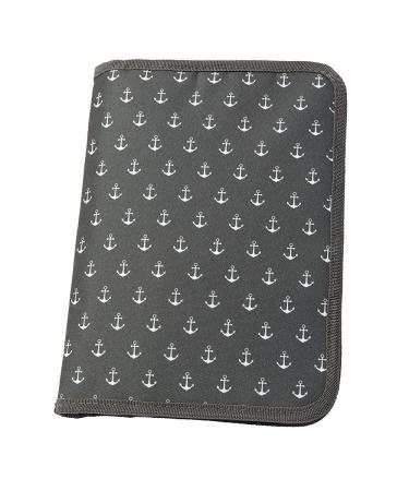 Luxdag wrap bag made of nylon with zipper (color & motif) - diaper bag for on the go with compartments for diapers & wet wipes dark gray / anchor