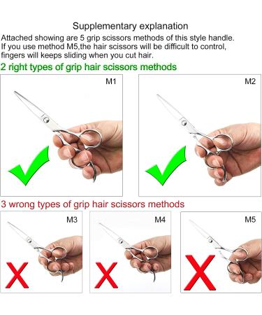 Kinsaro 5.5 Barber Scissors - Professional 440C Hair Cutting Shears with Silvery Convex Blades - Buy Online on SooperMarket.com