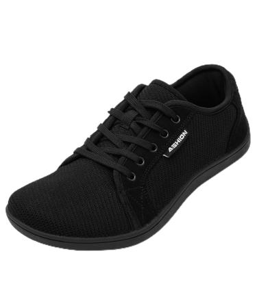 ASHION Unisex Barefoot Shoes Women's Trail Running Shoes Men's Barefoot Shoes Wide Shoes Walking Shoes Road Running Shoes 43 EU Wide Black