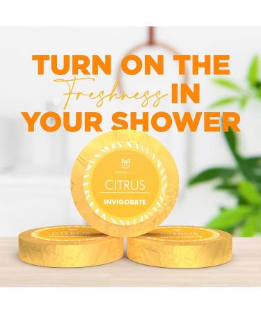 Fresh Faze Citrus Shower Steamer - Self Care Aromatherapy Gift for Women - Organic Essential Oil Shower Bombs - 15 Tablets Citrus Scent - Buy Online on SooperMarket.com