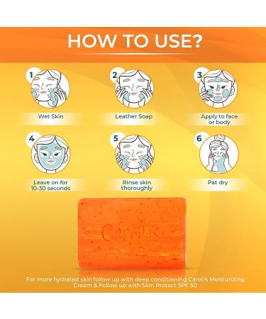 CAROT S Exfoliating Soap 200g/7.1 oz - Skin Brightening & Moisturizing Bar with Carrot Oil & Vitamin A - Buy Online on SooperMarket.com