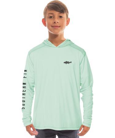 Kids Fishing Hoodie Shirt | UPF 50+ Sun Protection | Youth Boys Girls | Medium Seagrass - Buy Online on SooperMarket.com