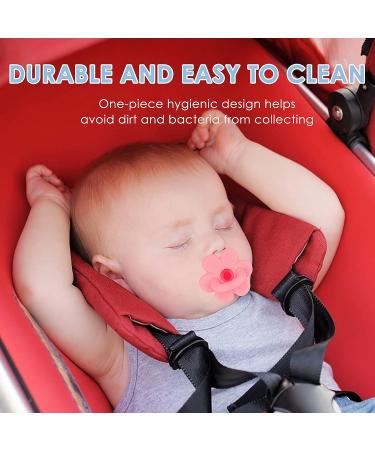 Tinabless Baby Pacifier & Teether Set - Pink & Dark Pink Silicone Soothers for Breastfed Babies 3-6 Months | Car Seat Toy Included - Buy Online on SooperMarket.com
