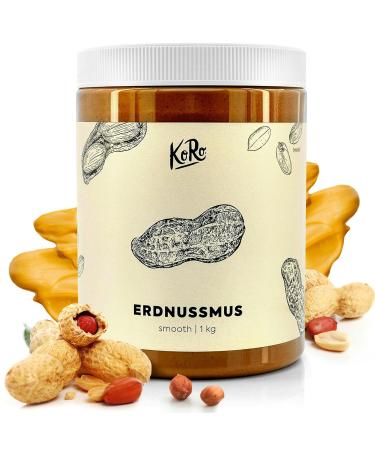 Koro Erdnussmus - 1 kg of storage pack - creamy consistency - without additional sugar* and stabilizers - from 100% roasted peanuts 1 kg (1 Pack)