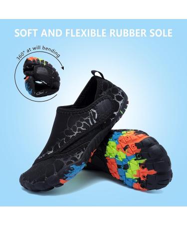 Kids Water Shoes | Lightweight Comfort Sole | Slip-on Aqua Shoes | 5 Toe Socks | Black - Buy Online on SooperMarket.com