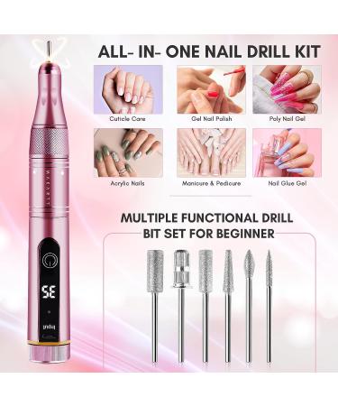 Makartt Cordless Nail Drill 35000RPM | Rechargeable Electric File Kit | Professional Manicure Set with 6pcs Drill Bits | for Acrylic Nails, Gel Polish Removal | Nail Tech at Home DIY - 13Pcs - Buy Online on SooperMarket.com