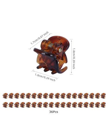 Ikadiya 36 Mini Hair Clips - 1cm Non-Slip Claw Clips for All Ages | Stylish Brown Jaw Clips for Design & Everyday Use - Buy Online on SooperMarket.com