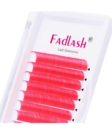 Pink lash extensions 0.15 Colored Lash Extensions D Curl Classic Lashes FADLASH pink eyelash extensions color lashes extension professional (0.15D 16mm)