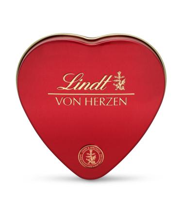 Lindt chocolate from the heart |30 g |6 Pralin s in the varieties Marc de Champagne Coeur L'Orange whole milk with a brazen orange marzipan in beautiful heart can |Praline gift |Chocolate gift chocolate 30 g (1 Pack)