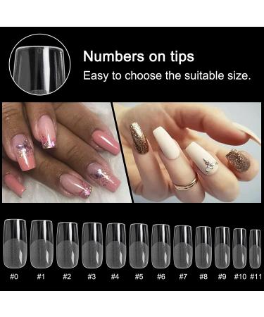 AORAEM Square Nail Tips 120 PCS - Soft Clear Gel Full Cover False Nails with Box - Buy Online on SooperMarket.com