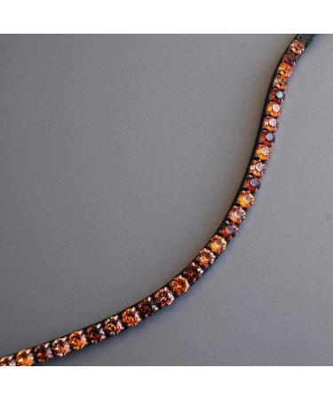 Designer Brown 'Wood' Herring Straps for Happiness Horses - Hand-Sewn with Glitter Stones for Ponies | Premium Black Leather - Buy Online on SooperMarket.com