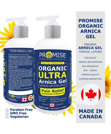 Promise Organic Ultra Arnica Lotion Pain Relief Maximum Strength European Certified Arnica Made in Canada (340ml) - Buy Online on SooperMarket.com
