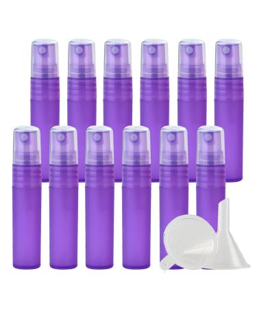 Zeoabsy 20 pieces empty plastic 3ml matt purple spray bottle small with fine fog spray pump bag atk atomizer pumping pum perfumer panel tabering set for water alcohol 2x funnel 3ml violet