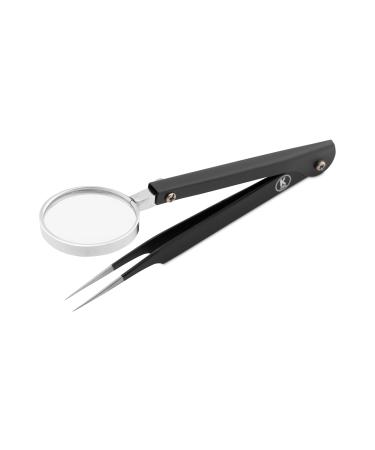 K-Pro tweezers with magnifying glass - magnifying tweezers for magnification made of stainless steel