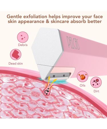 PELCAS Electric Dermaplaning Tool Kit - Painless Face Razor for Peach Fuzz Removal - 3 Speeds Exfoliation System with 6 Replaceable Blades for Women - Buy Online on SooperMarket.com