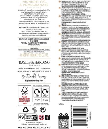 Baylis & Harding Midnight Fig & Pomegranate Luxury Bath Bomb Trio Gift Set - Vegan Friendly - Buy Online on SooperMarket.com