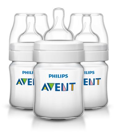 Philips Avent Anti-colic Baby Bottles Clear  4oz  3 Piece 3 Count (Pack of 1) Clear