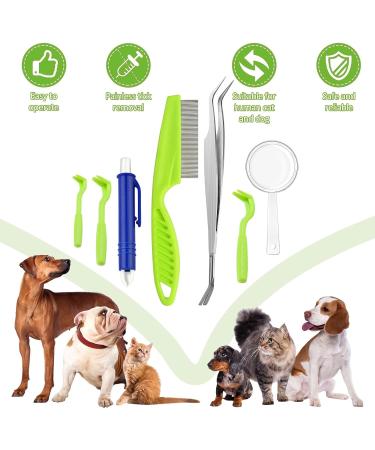 Starfa Lab Tick Removal Tool Set - 7PCs Plastic Lever & Stainless Steel Tweezers for Dogs Cats & Humans - Buy Online on SooperMarket.com