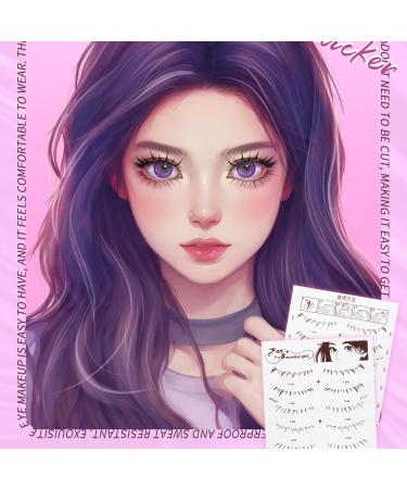 Lower Eyelash Sticker | False Eyelash Stickers - Waterproof Fake Eyelash Ladies Lower False Eyelashes Stickers Lash Temporary 3D Lower Lash - Buy Online on SooperMarket.com
