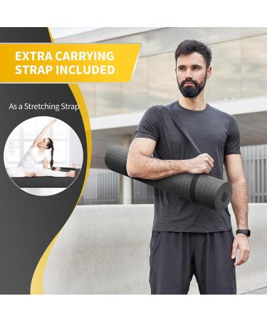 CAMBIVO Extra Wide Yoga Mat 72x32 1/4 - Eco-Friendly SGS Certified Large TPE Mat for Yoga, Pilates, Workout - Dark Black - Buy Online on SooperMarket.com